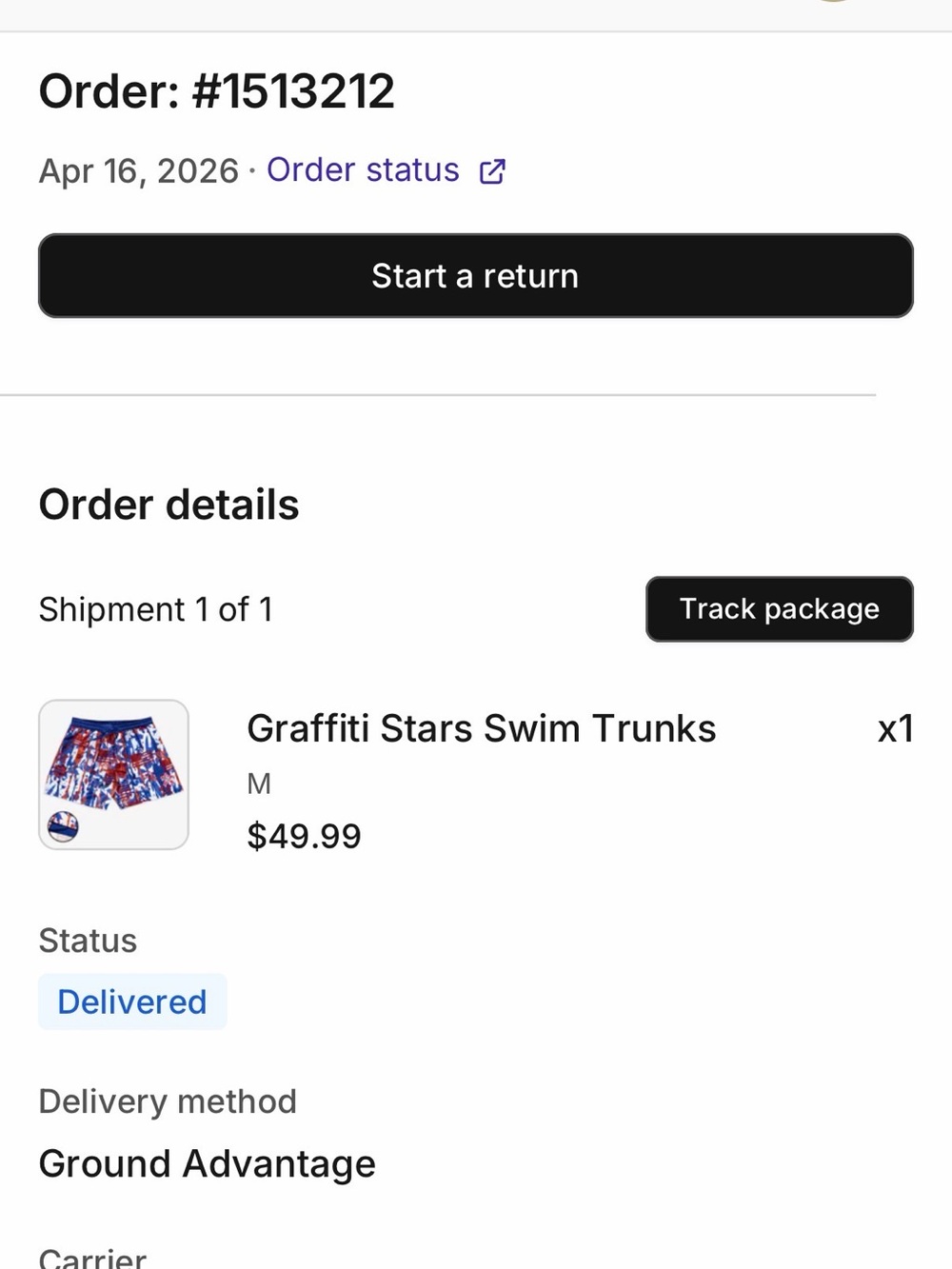 Baseball Lifestyle 101 BL101 men’s graffiti red white blue swim trunks - Picture 5 of 6